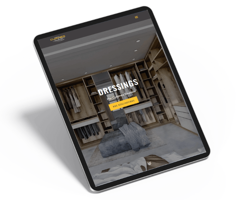 mockup tablette cuisines saulnier création site web