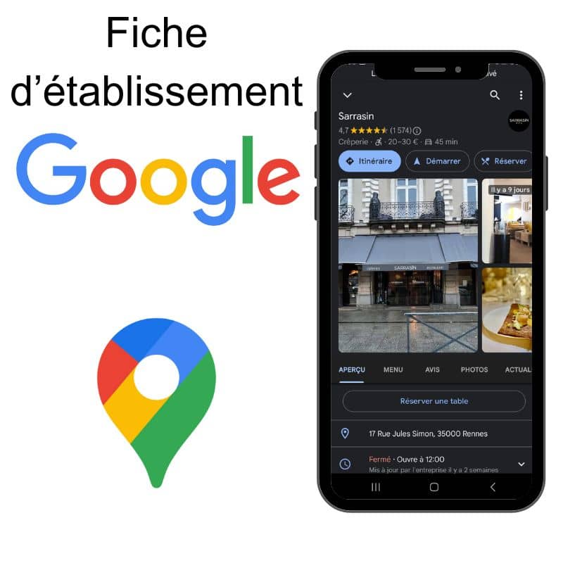 fiche établissement google guer agence