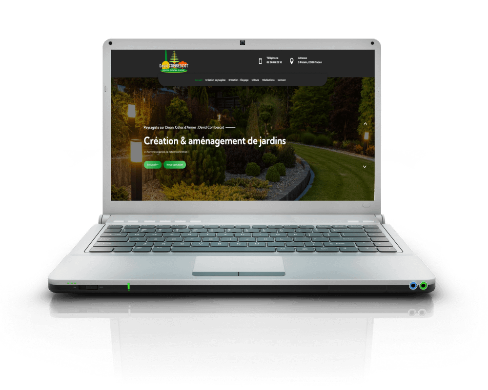mockup ordinateur agence web morbihan paysagiste